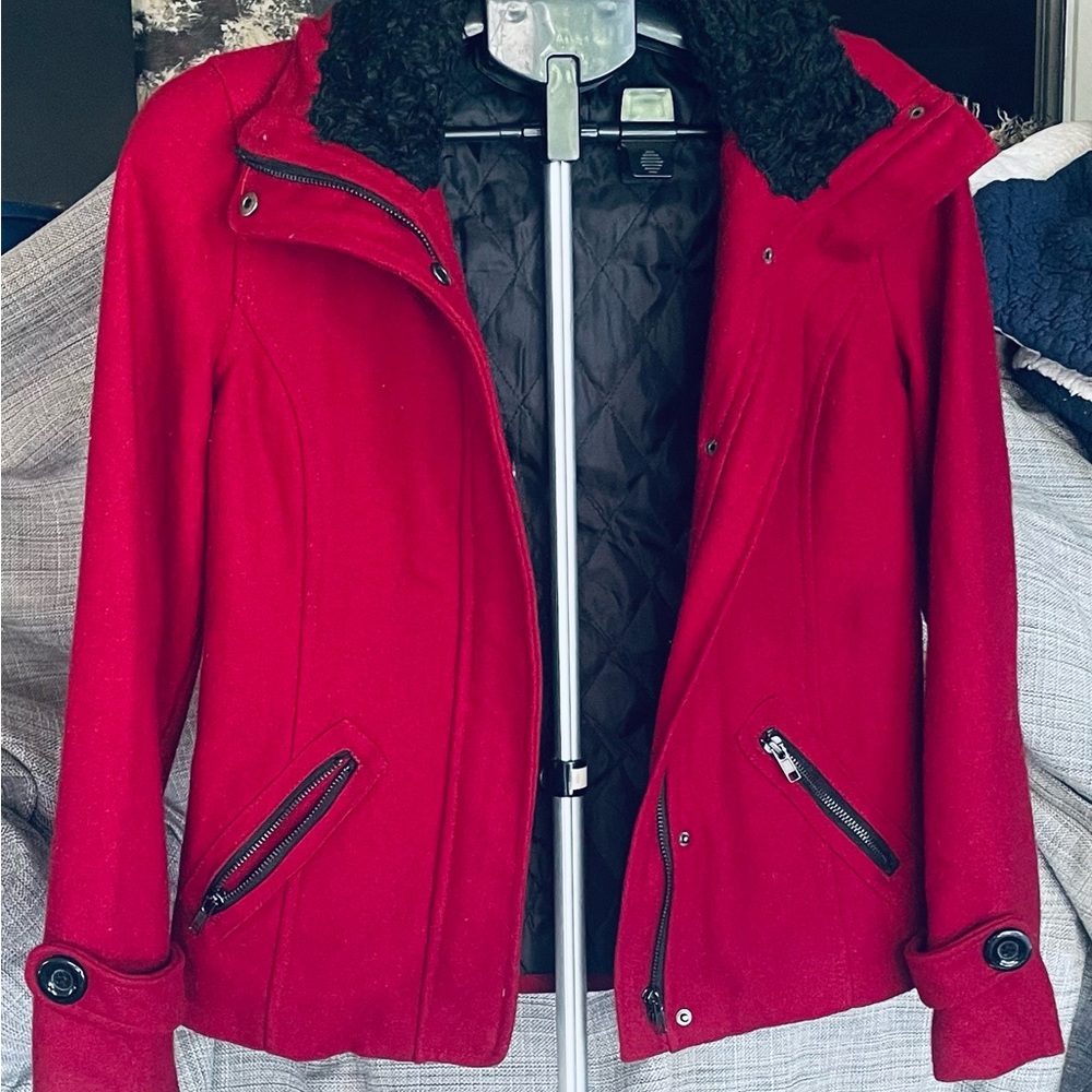 Women's Red Jacket with Black Collar